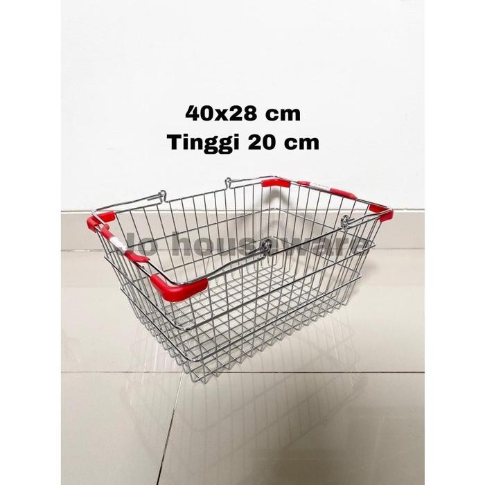 

Keranjang belanja supermarket stainless steel 40x28 cm unik A97-28 M