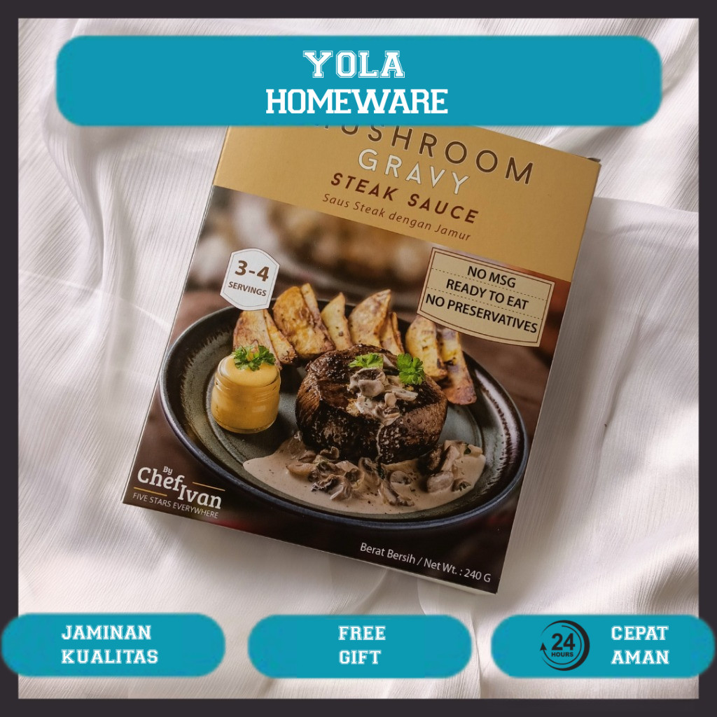 

Saos Steak Saus Mushroom Gravy Bumbu Masak Sehat Non MSG