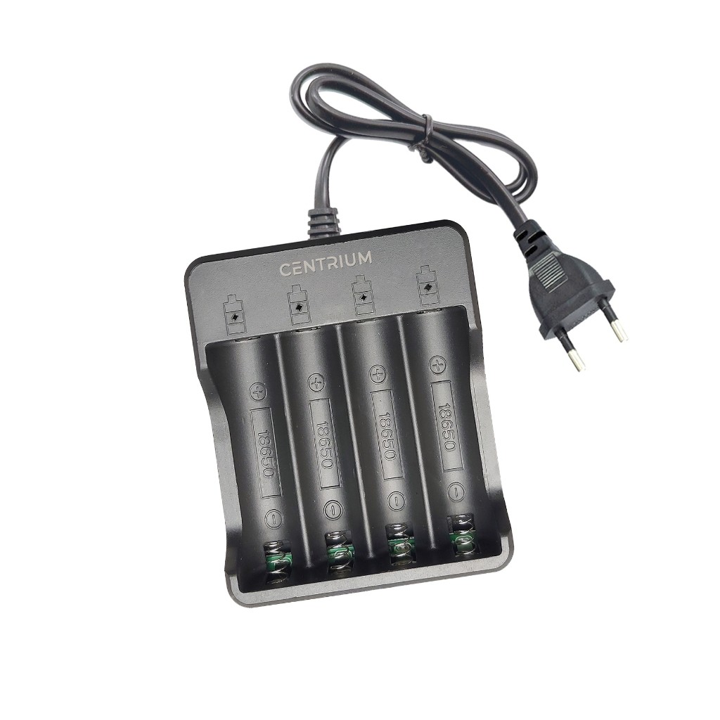 Jtterang Centrium Charger Baterai 18650 4 Slot Auto Cut Off Cas Casan Batre Besar Carger Led