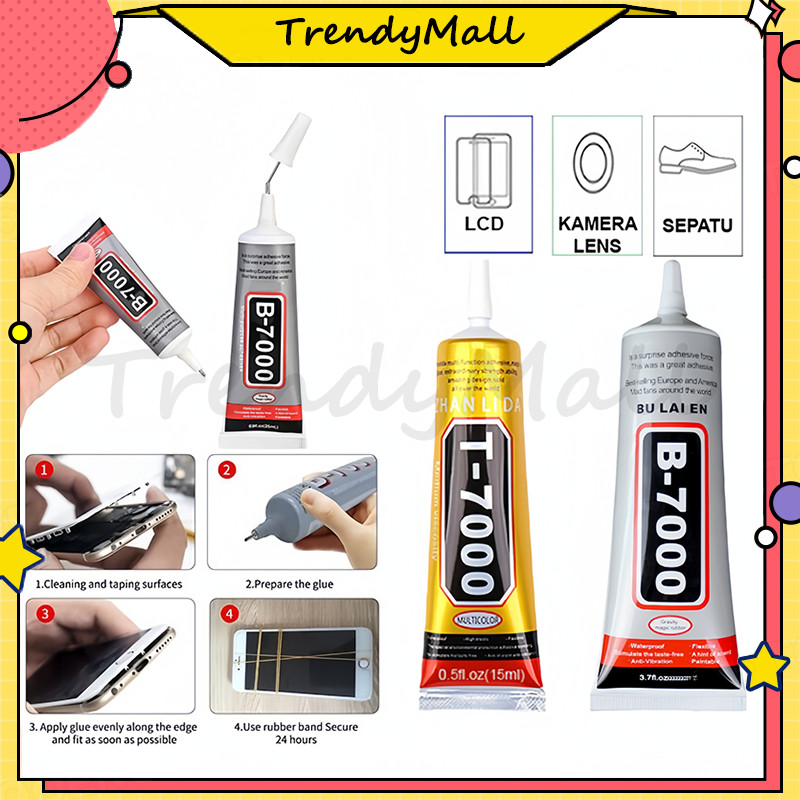

lem lcd touchscreen hitam & bening t/7000 b-7000 lem serbaguna/T7000 B7000 Multi Purpose Adhesive/Lem LCD Touchscreen 15ml