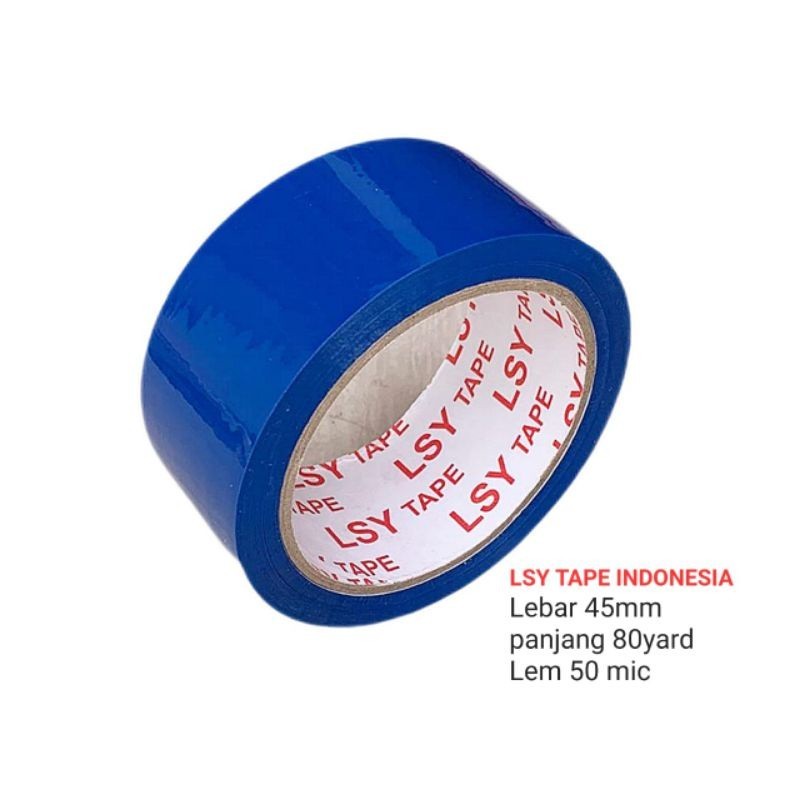 

lakban warna biru 45MM x 80yard full LSY TAPE INDONESIA