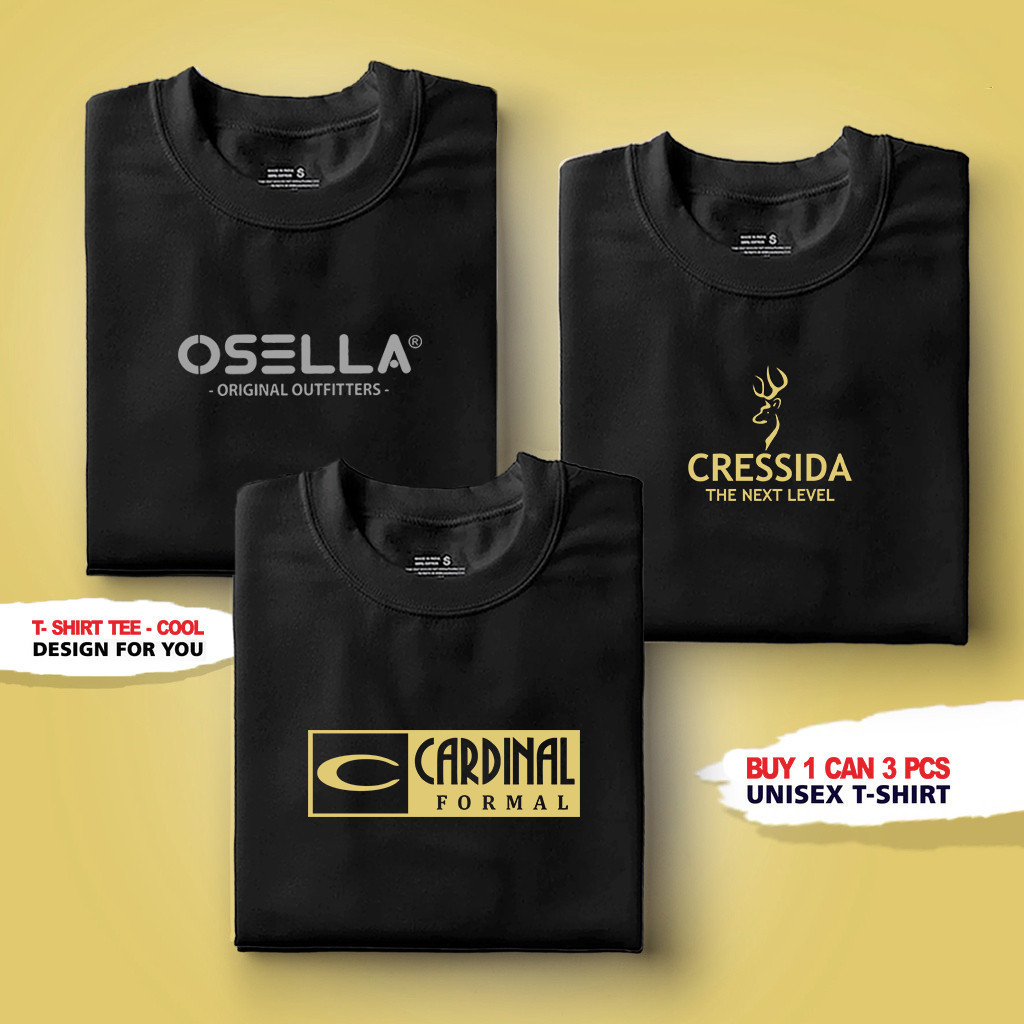 Buy 1 Get 3 Pcs | Kaos Printing | Kaos Polos Pria | Kaos Formal | Kaos Creesda | Kaos Osella | T Shi