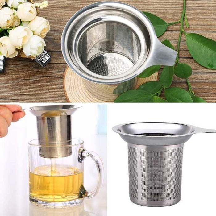 One Two Cups Saringan Teh Stainless Seduh Kopi Rempah Tea Strainer Metal Filter - WLC367