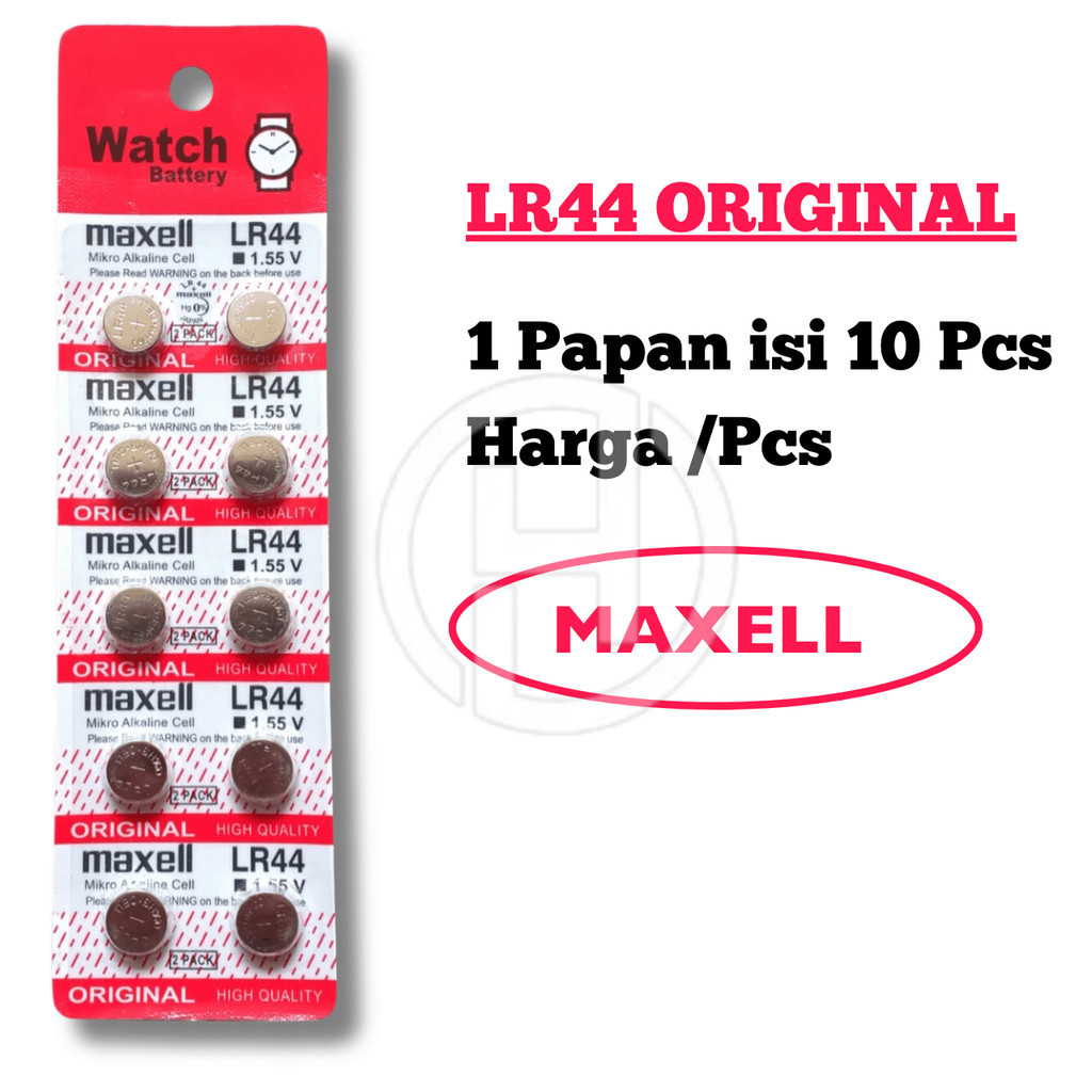 Grosir & Eceran - Baterai LR44 MAXELL BATERAI KALKULATRO, LASER 1.5V Lithium