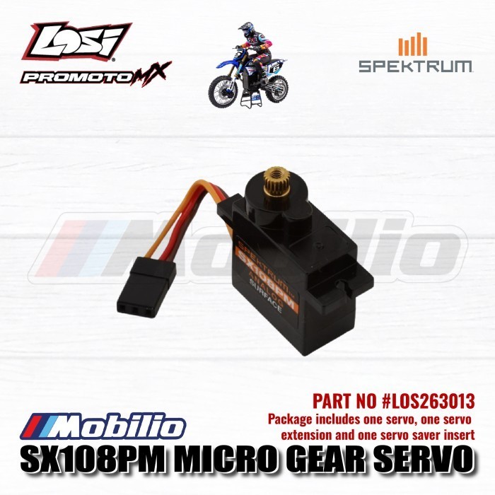 Spektrum Part #SPMSSX108PM SX108PM Micro Gear Servo for 1/4 Promoto-MX Motorcycle