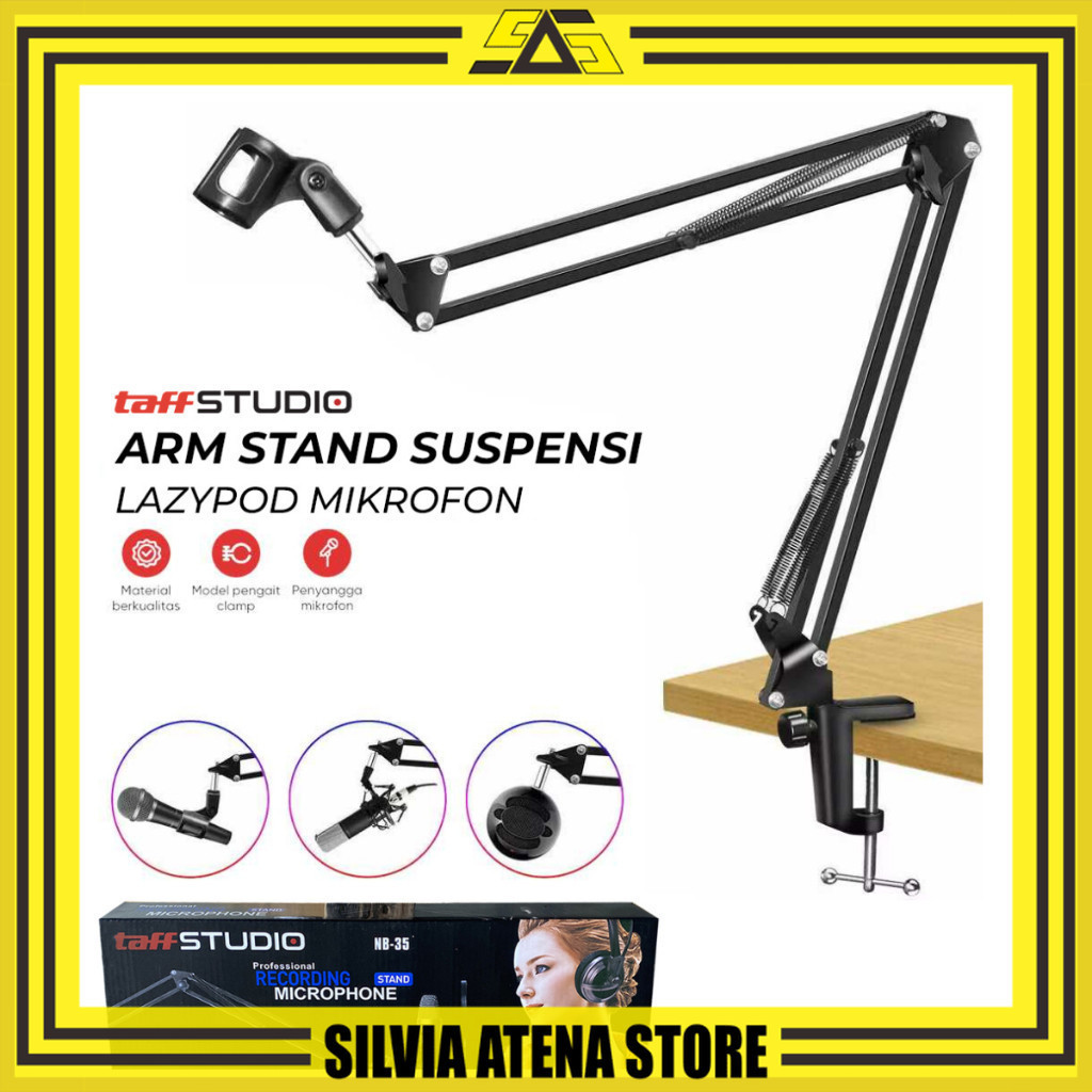 SILVIA ATENA STORE-Stand Mikrofon Microphone - Arm Stand Suspensi Mikrofon - Taffstudio Arm Stand Su