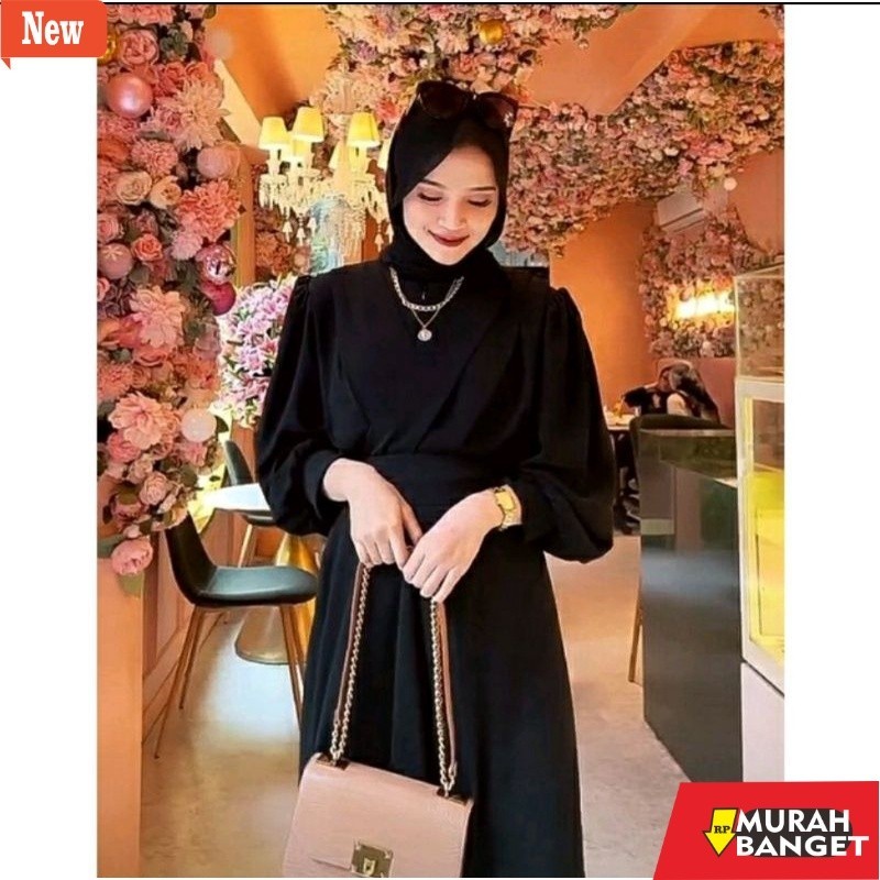 gamis kekinian tahun 2024 Gaudy maxi gamis cerutty babydoll//theressa dress terbaru//gamis muslim//b