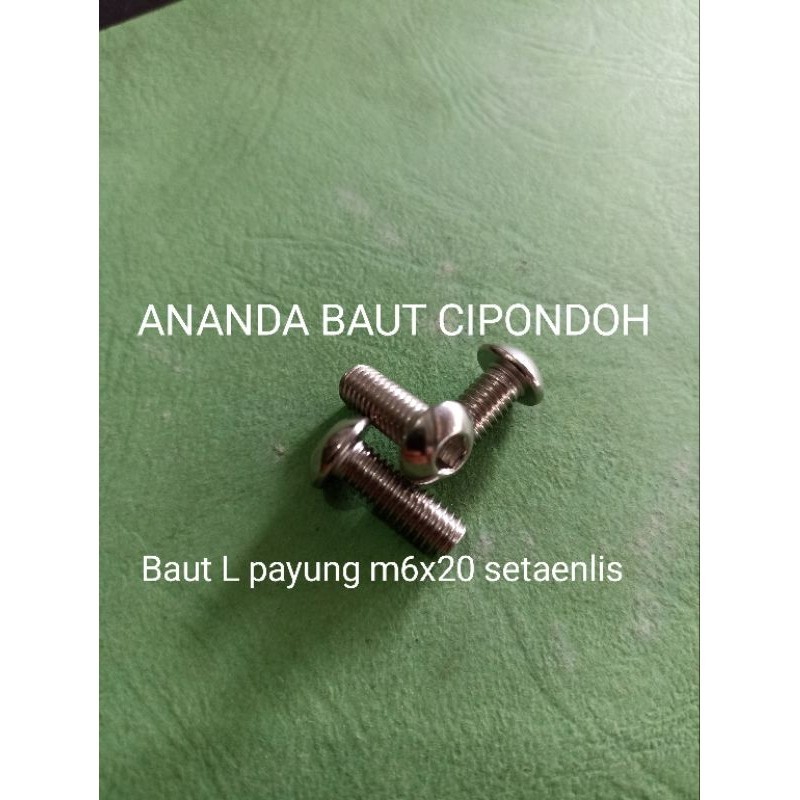 Baut  L payung m6x20 setaenlis
