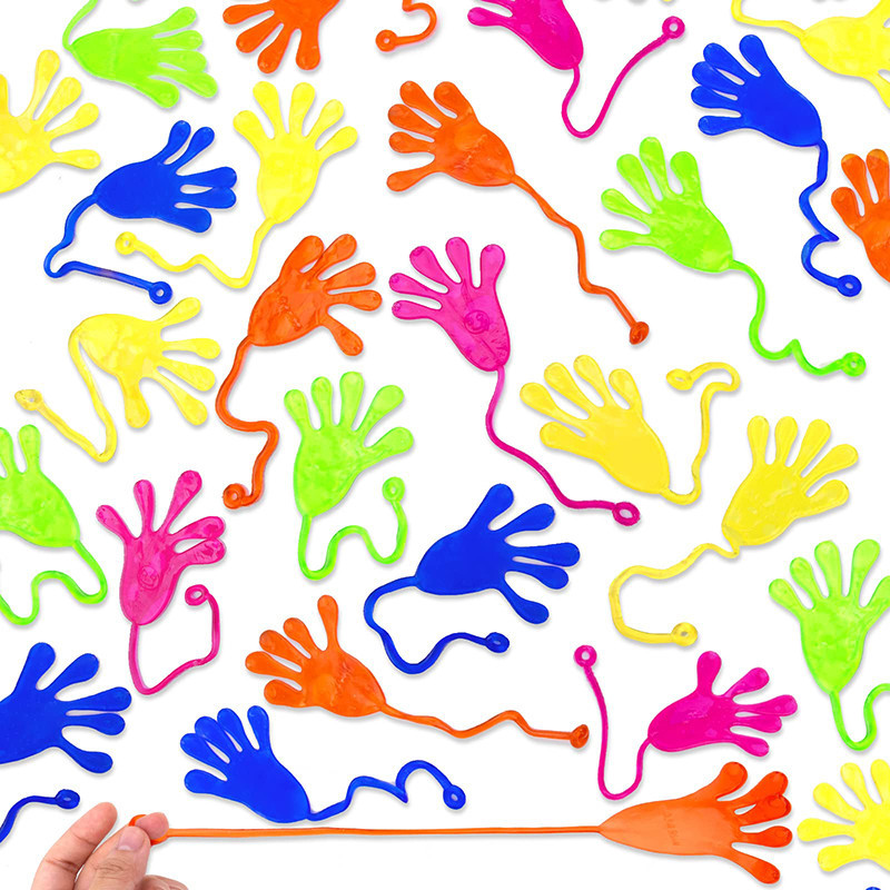 

50 PCS Kids Funny Sticky Hands toys Palm Elastic Sticky Squishy Slap Palm Toys Birthday Party Favors Gifts School Incentive toys