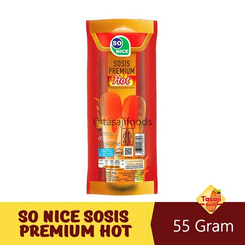 

So Nice Sosis Premium Hot 55 gr Sosis Ayam
