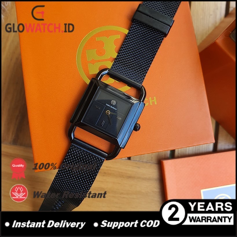 [Promo] Jam Tangan Wanita Tory Burch TBW-7253 / TBW7253 Phipps Black-tone Stainless Steel Mesh Brace