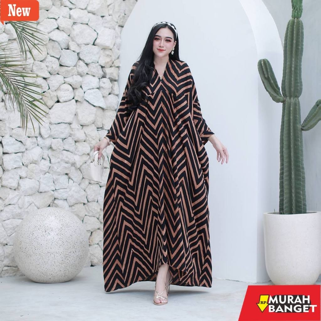 abaya shopee haul 2024 New zigzag Home kaftan Bahan Rayon Super Jumbo XXXL Baju Muslimah Kaftan mewa