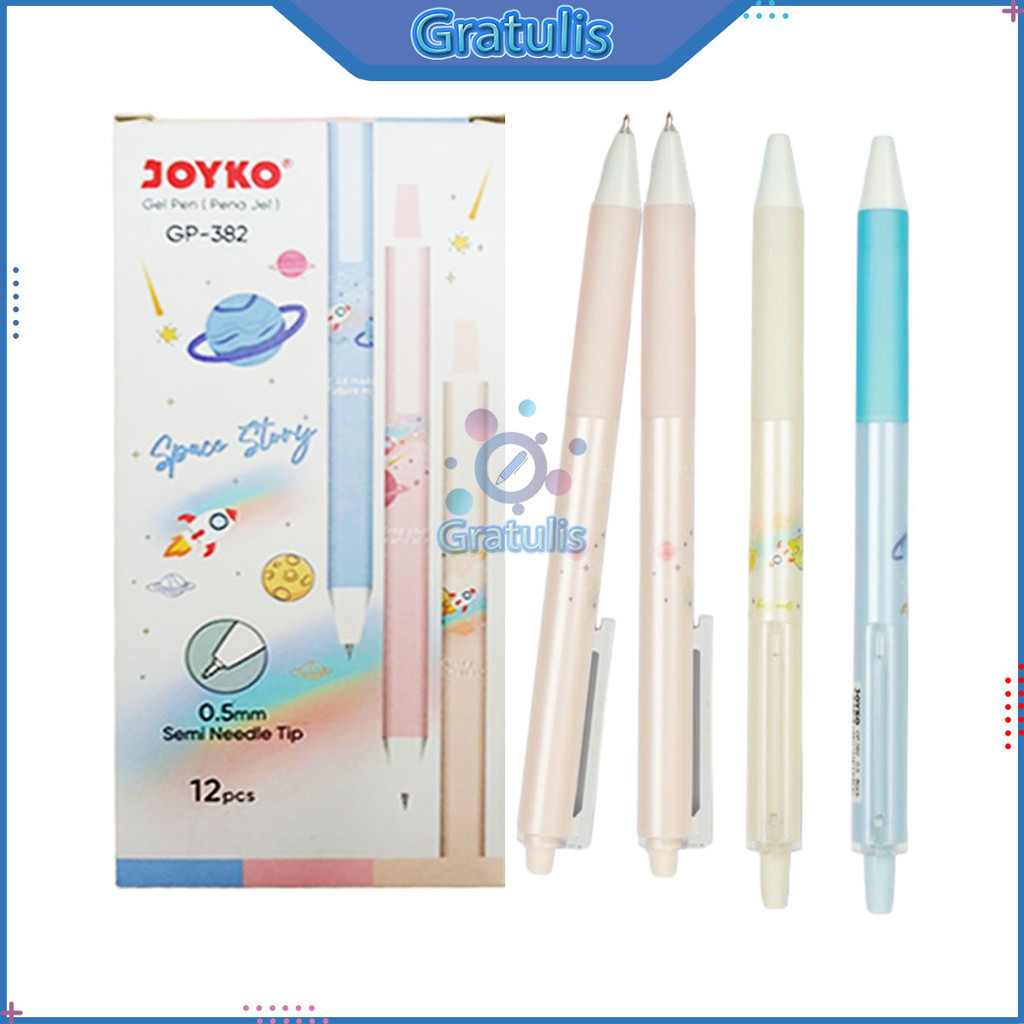 

BALLPOINT GEL JOYKO SPACE STORY GP-382 (1 PACK/12 PCS) / PULPEN 0.5 MM TINTA HITAM 1 PAK / POLPEN PENA JEL