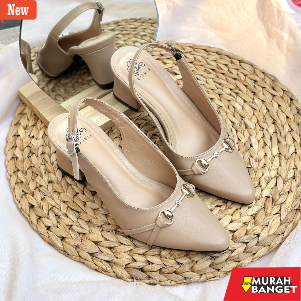 shopee haul sepatu heels wanita SARMER - JOWEY HEELS NUDE