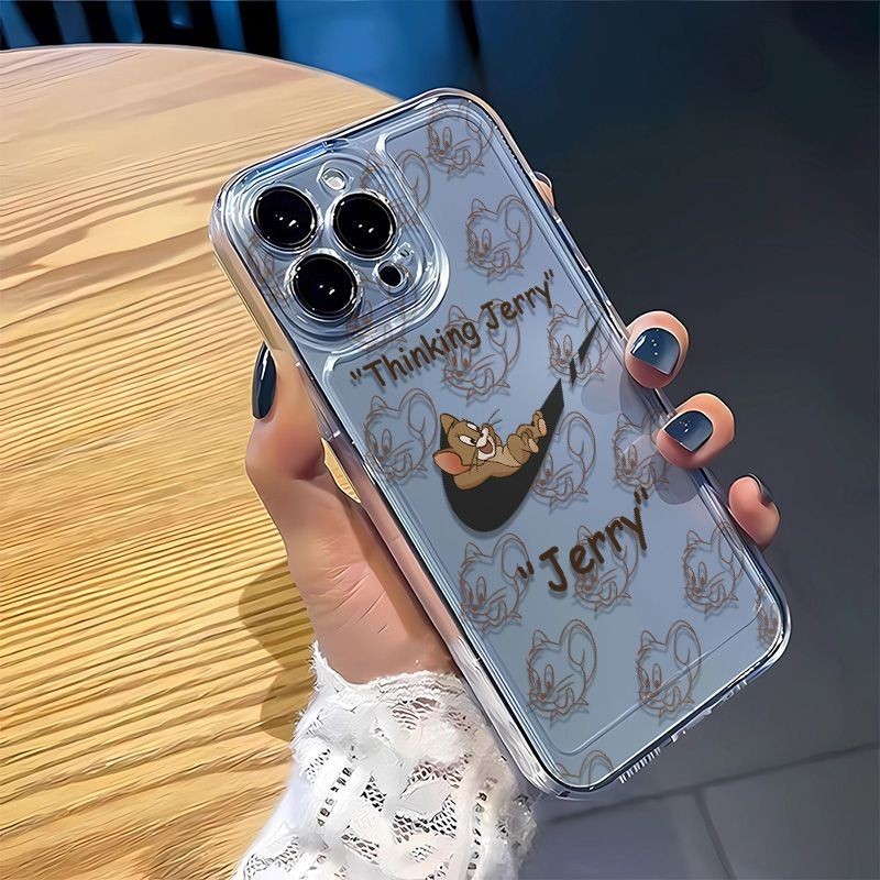 Casing Realme Thinking Jerry Tom and Jerry  Case Realme C55 C53 C51 C30s C21y C25y C35 C31 C17 5i 5s