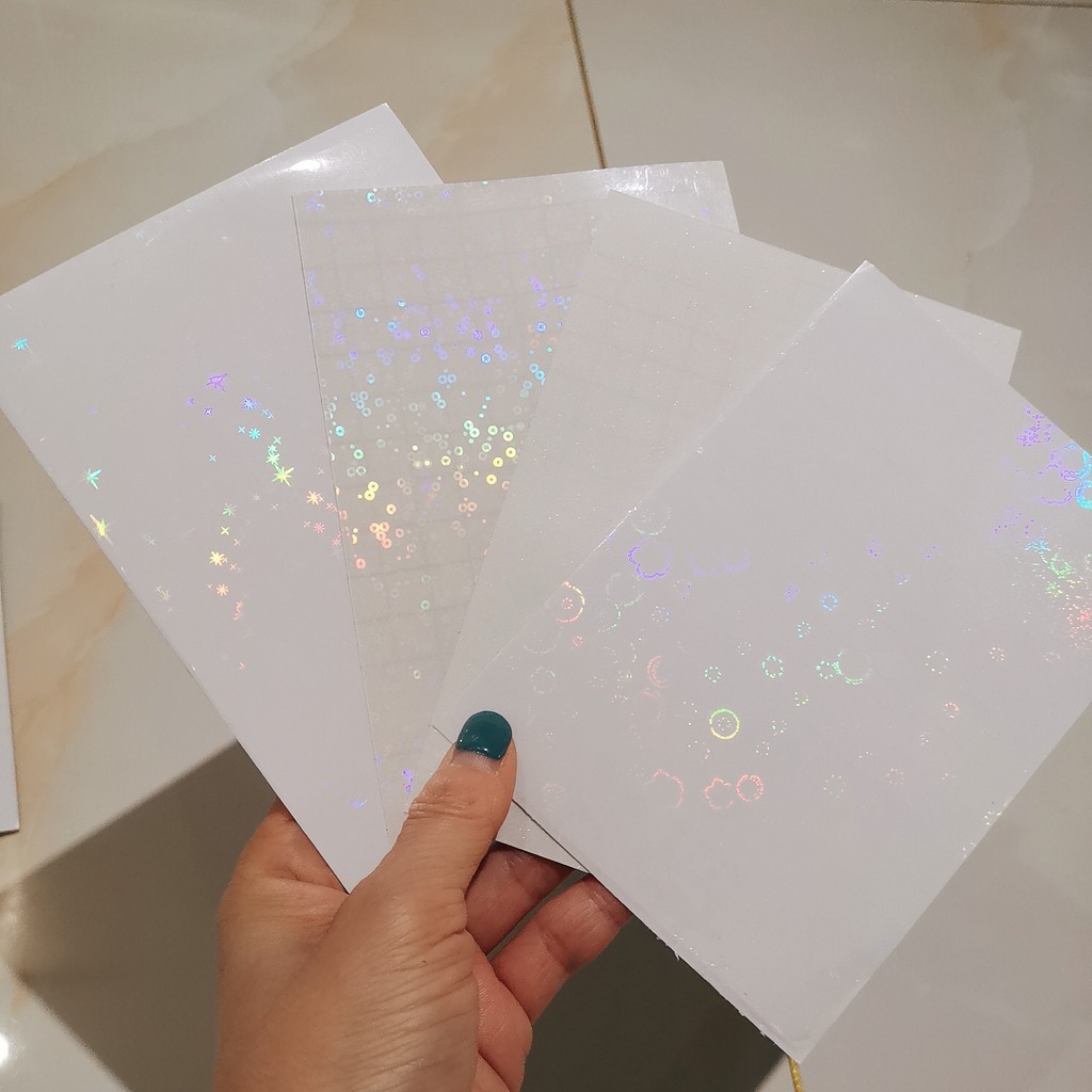 

Laser Transparency 12 Styles 110x150MM Two Films 1 Sheet A6 Self Adhesive Cold Laminating Paper for Photo DIY