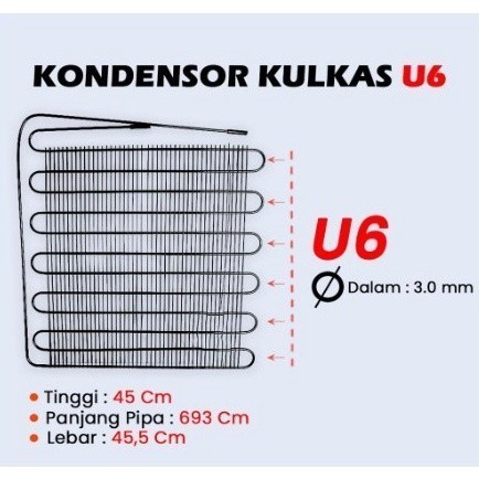 KONDENSOR CONDENSOR KULKAS 6U UNIVERSAL