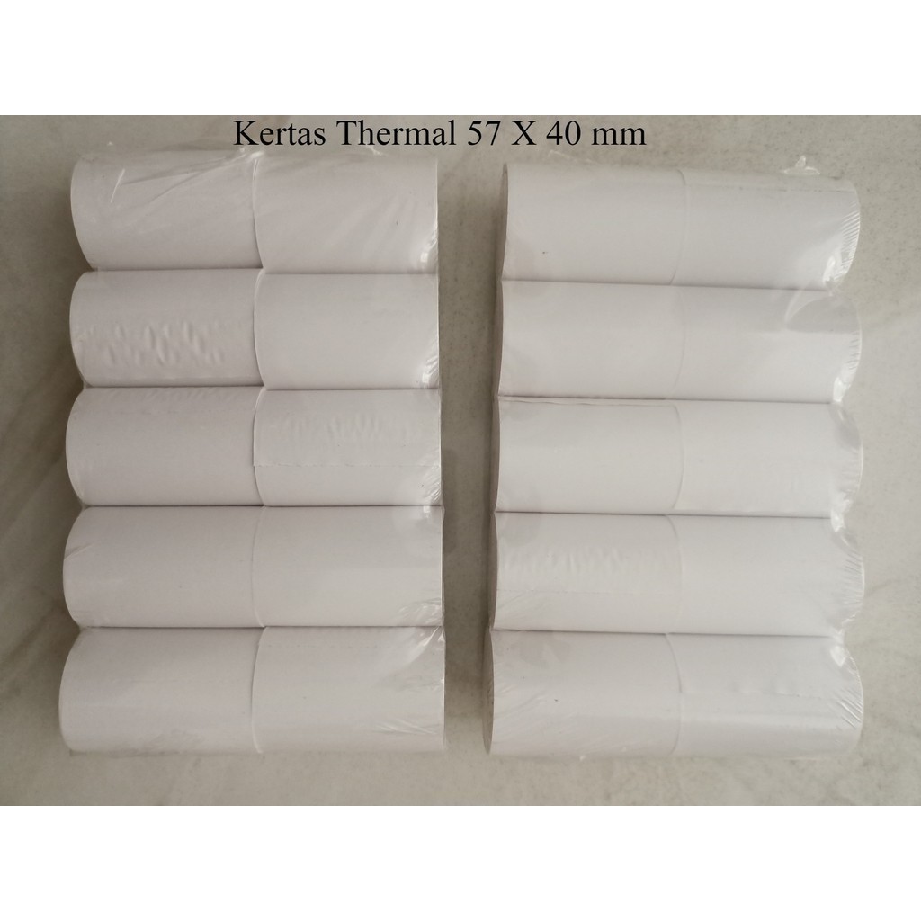 

Thermal Pos 57x40 / Kertas Resi Kertas Struk Thermal 57X40 Paper Roll EDC Termal Mini Printer Bluetooth 58MM / Resi Thermal 57 x 40
