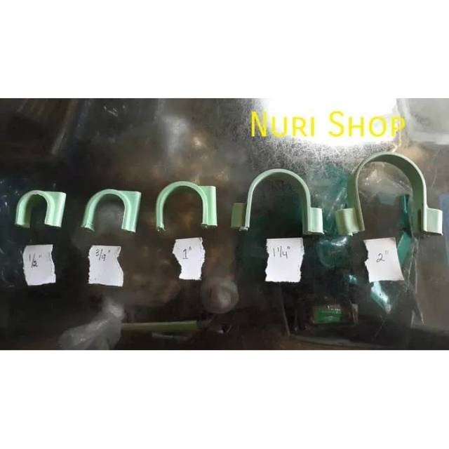 Klem Pipa PVC 1/2"
atau Klem pipa atau klem pipa plastik 1/2"