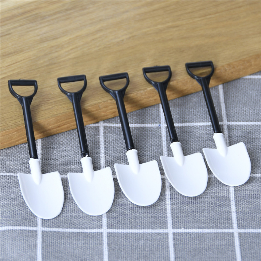 50Pcs Sendok Es Krim/Pudding/Kue/Ice Cream Bentuk Sekop Sendok Sekop Plastik Kecil / Dessert Model