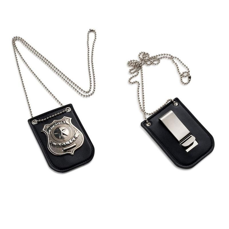 

Dress Up Occupation Pretend Play AmericaPolice Special Agent Officer Badges Card ID Cards Holder With Chain And Belt Clip
