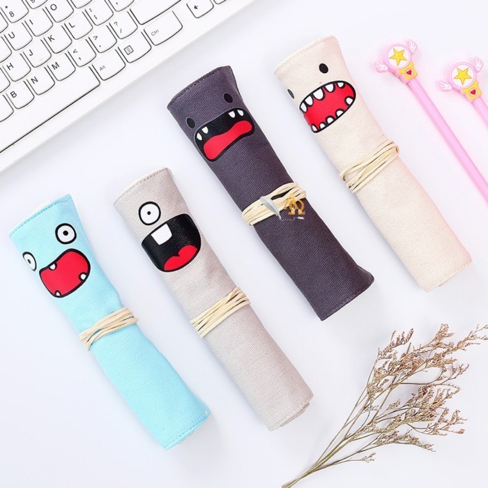 

NEW ! BEST SELLER Tempat Pensil Unik / Pencil Box Gulung Motif Monster Imut