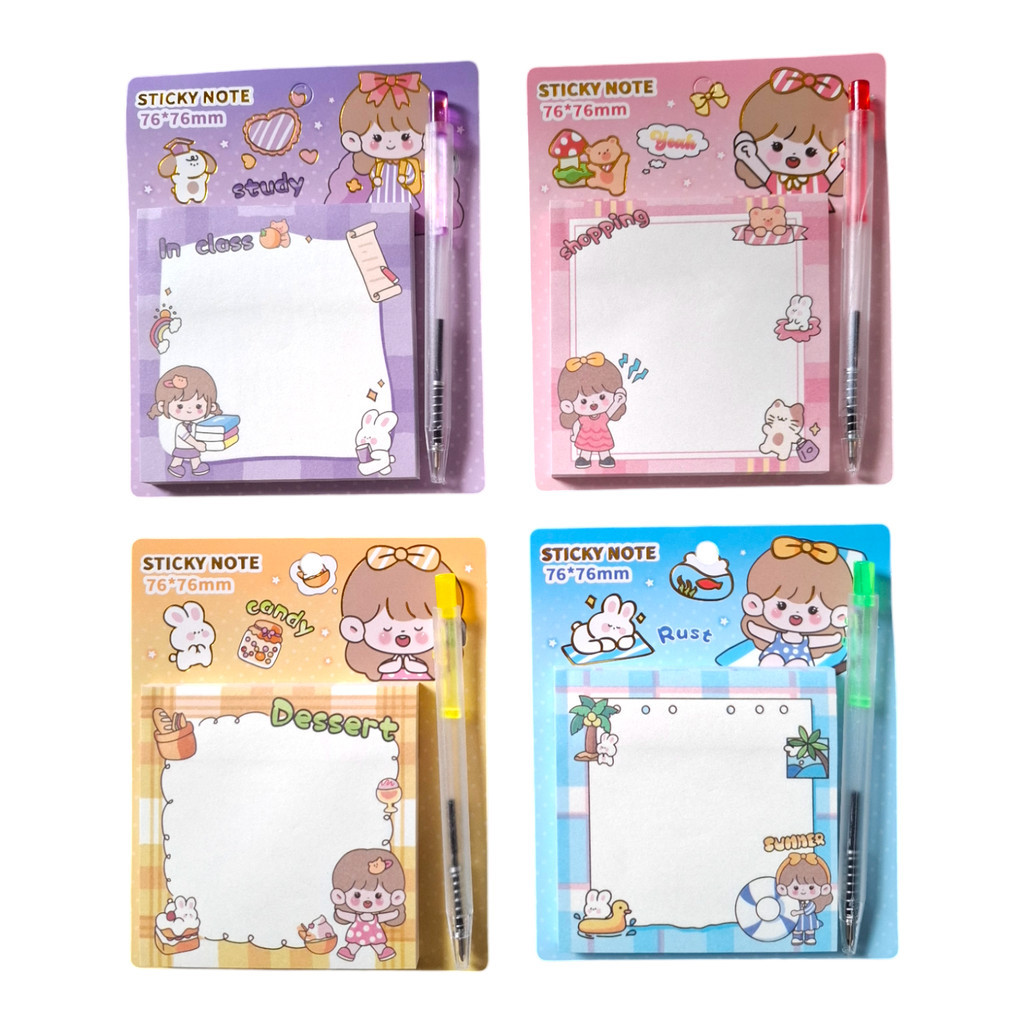 

STICKY NOTE 76X76 MM + MINI PULPEN / STICKY NOTES A02 (24/576)