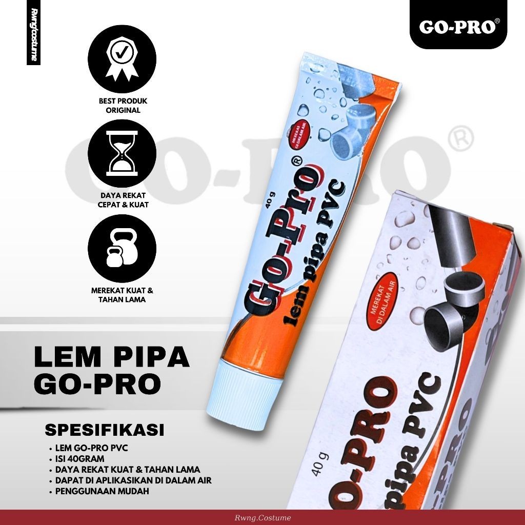 

Lem Pipa Pvc Go Pro 1 Pcs / Lem Pipa Pvc Super Rekat