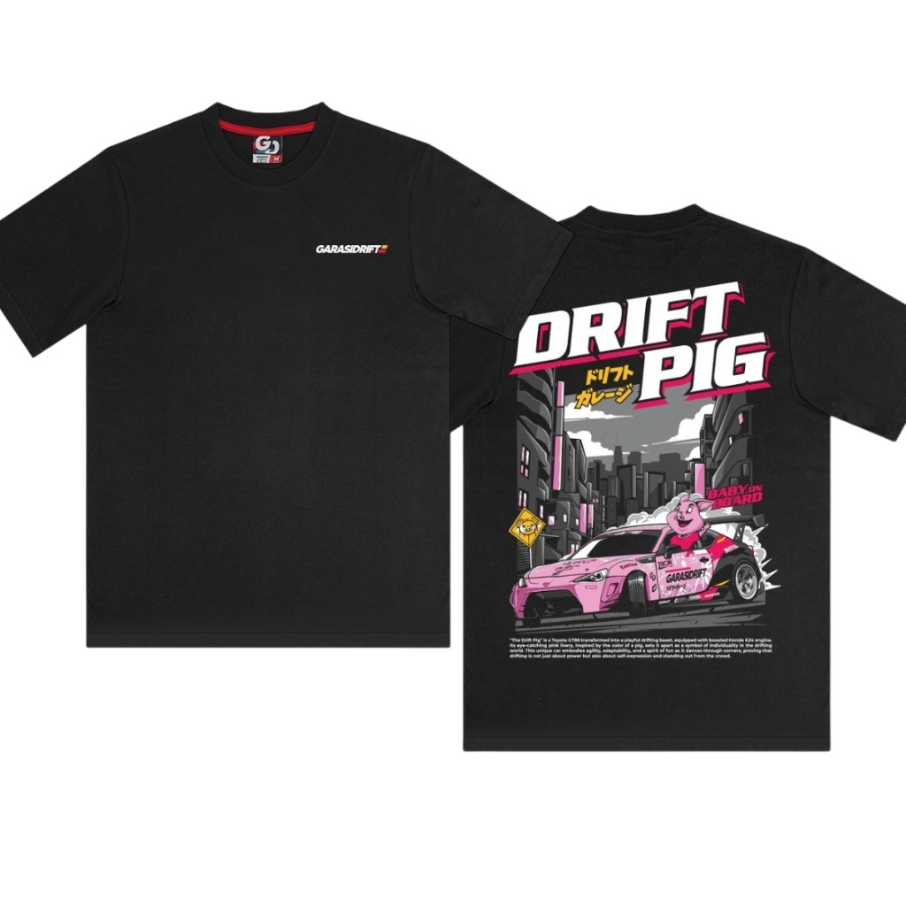 (COD) Garasi Drift T-Shirt GT86 K24 Drift Pig Black