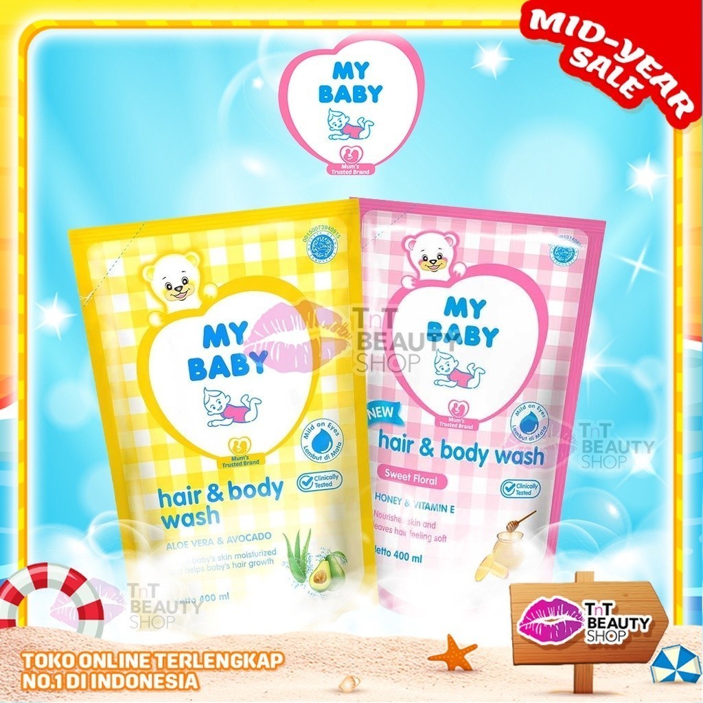 MY BABY Hair & Body Wash Refill 400ml - Sabun Bayi & Shampo Isi Ulang 2in1