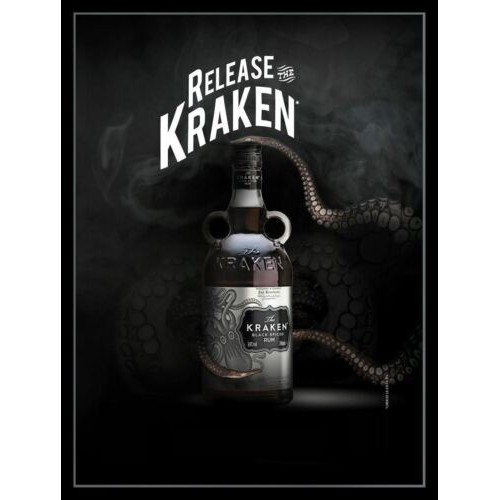 Kraken Spiced Rum, Retro Vintage Aluminium Sign Bar/Pub/Club, Alcohol.
