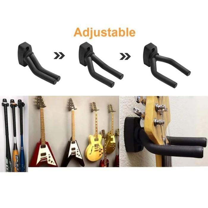 Gantungan Hanger Hook Jepit Mount Braket Bracket Pajangan Dinding Tembok Gitar Akustik Elektrik Listrik Bass Cello Violin Mandolin Ukulele Helm Jaket Baju Guitar Holder Bracket Wall Mount Organizer adjustable