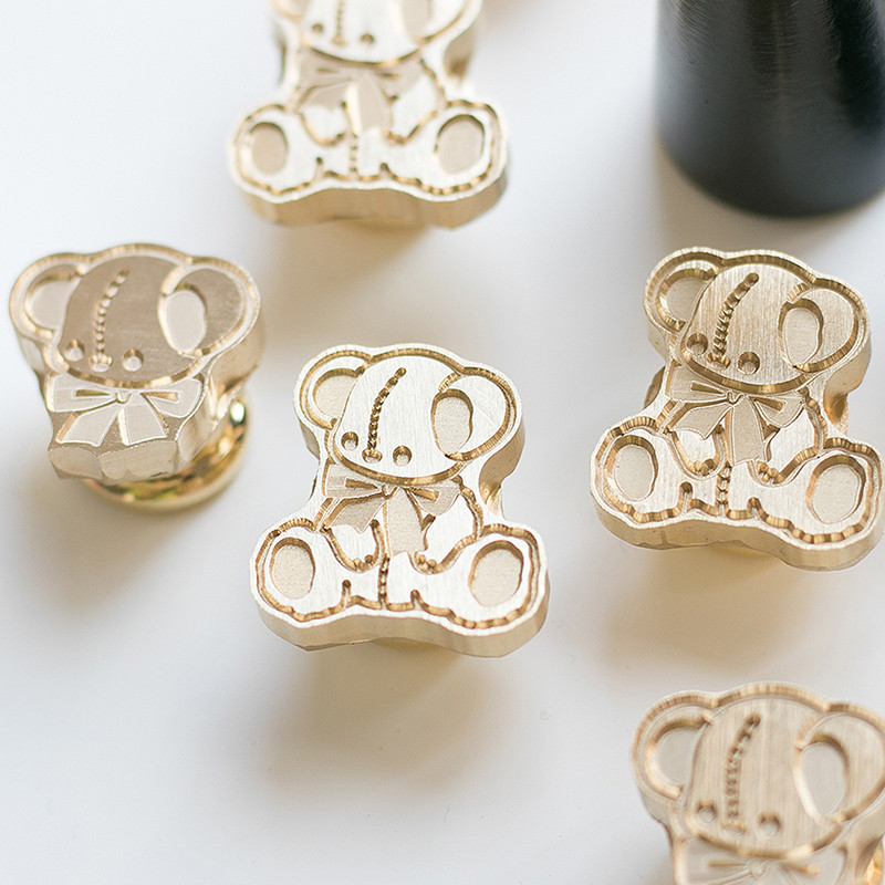 

Relief Wax Seal Cute Animal Sealing Stamp Head Lrregular Bear For Scrapbooking Envelopes Wedding With Handle