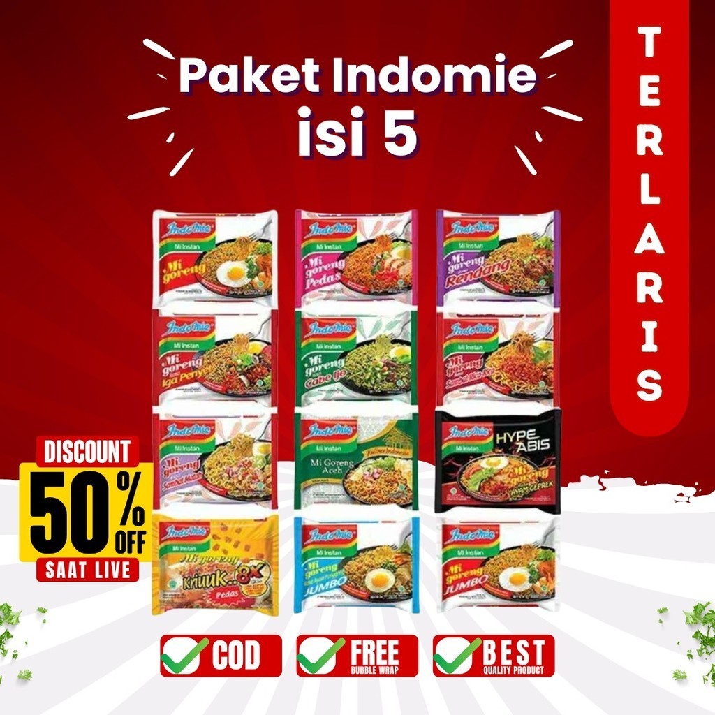 

Paket Indomie Isi 5 - Indomie Goreng, Kuliner, Hype dan Rebus