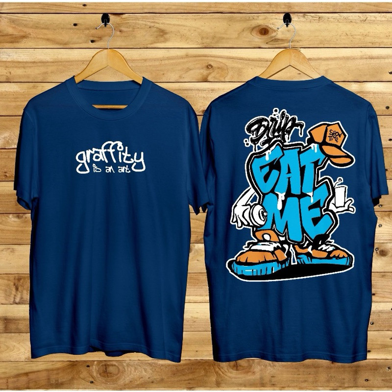 KAOS HITAM cotton combad 30s lengan pendek mempish origin - kaos polos hitam pria combad 30s