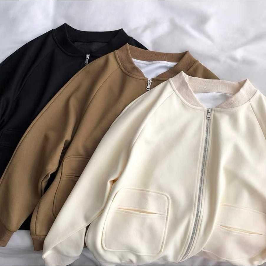 JAKET ZIPPER WANITA - LEVY JAKET OVERSIZE WANITA KOREAN STYLE