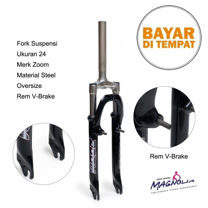 Fork Sepeda Garpu MTB Gunung 24 Zoom Oversize Shock Travel 75 MM