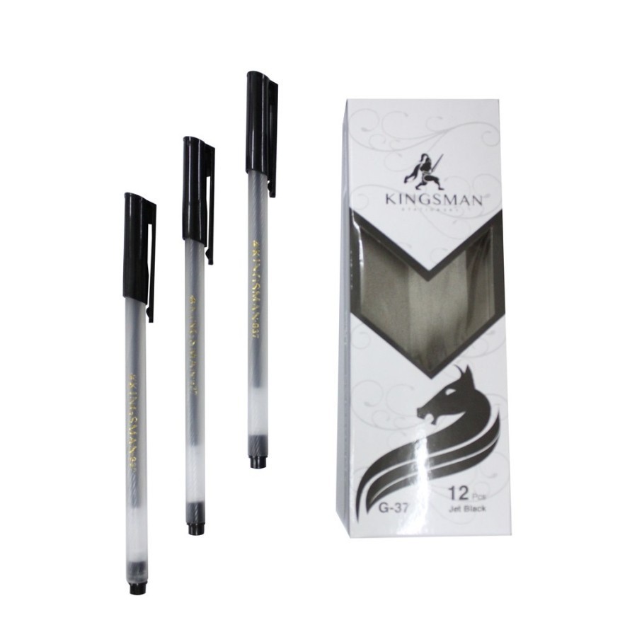

12pcs Pulpen hitam Kingsman G37