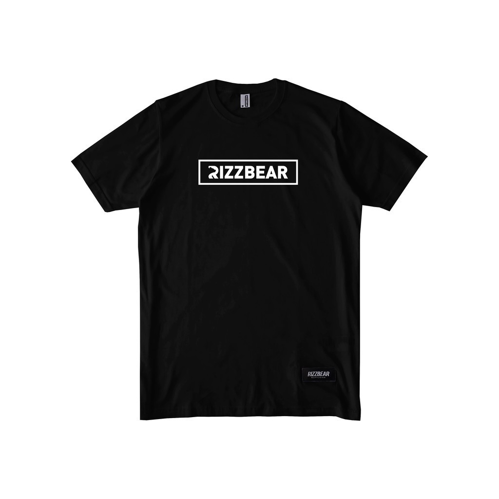 [COD] RIZZBEAR Kaos Pria Original Branded Simple Distro Basicbox T-Shirt Black Short Sleeve Kaos Len