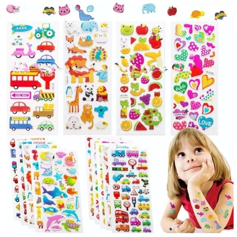 

Sticker 3D Timbul lucu Stiker anak mainan tempel karakter