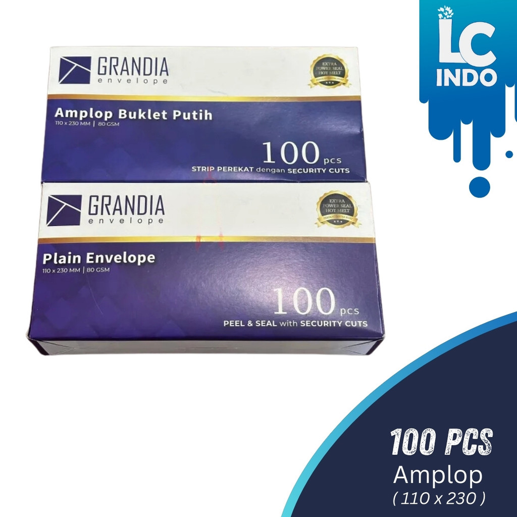 

Amplop Grandia Putih 110 x 230 80 gsm 1box isi 100 pcs