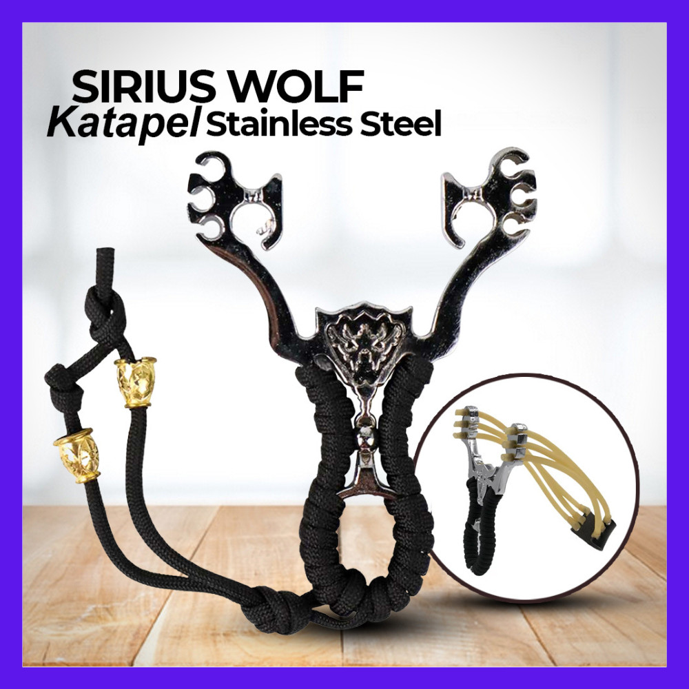 inovasi_tani-Sirius Wolf Katapel Stainless Steel Ketapel Berburu Plintengan Burung Ikan dengan Laser