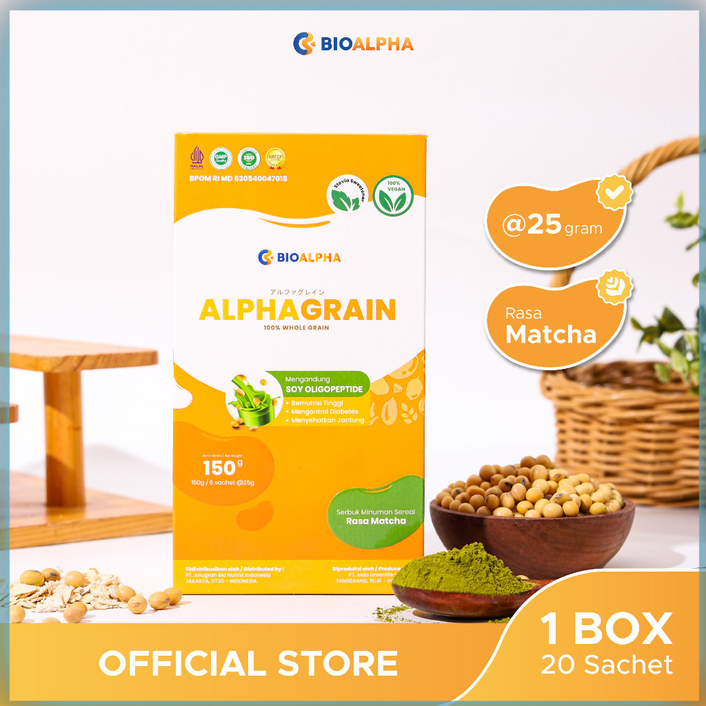 

Alphagrain isi 6 Sachet: Minuman Pengganti makanan untuk diabetsi Rasa Matcha kristashellania