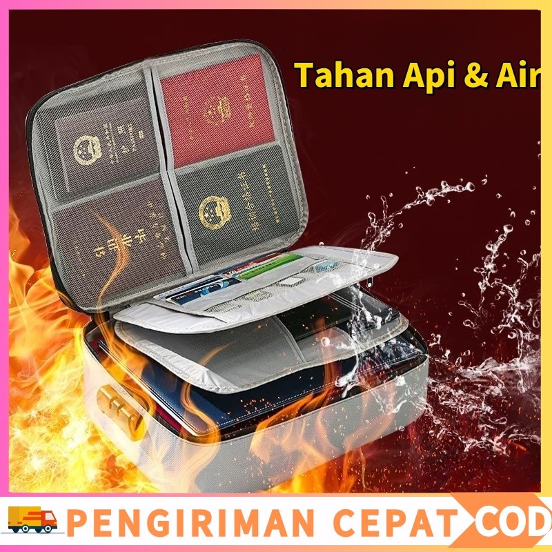 

【COD】Tas Penyimpan Dokumen Paspor dll Tahan Api & Air