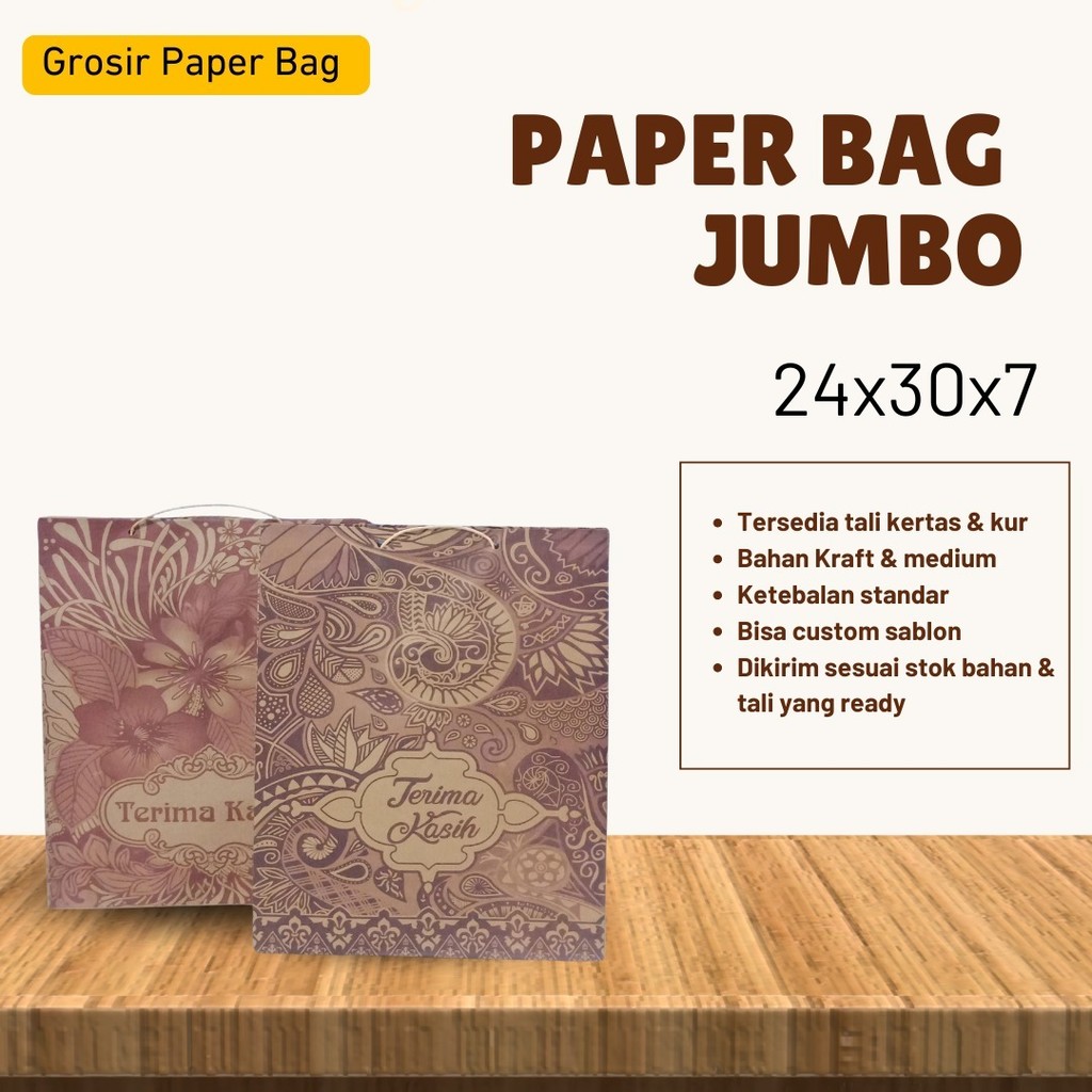 

PAPERBAG MOTIF / 24cm X 30cm X 7cm / PAPER BAG BATIK SEMI FOLIO / TAS KERTAS SOUVENIR PERNIKAHAN
