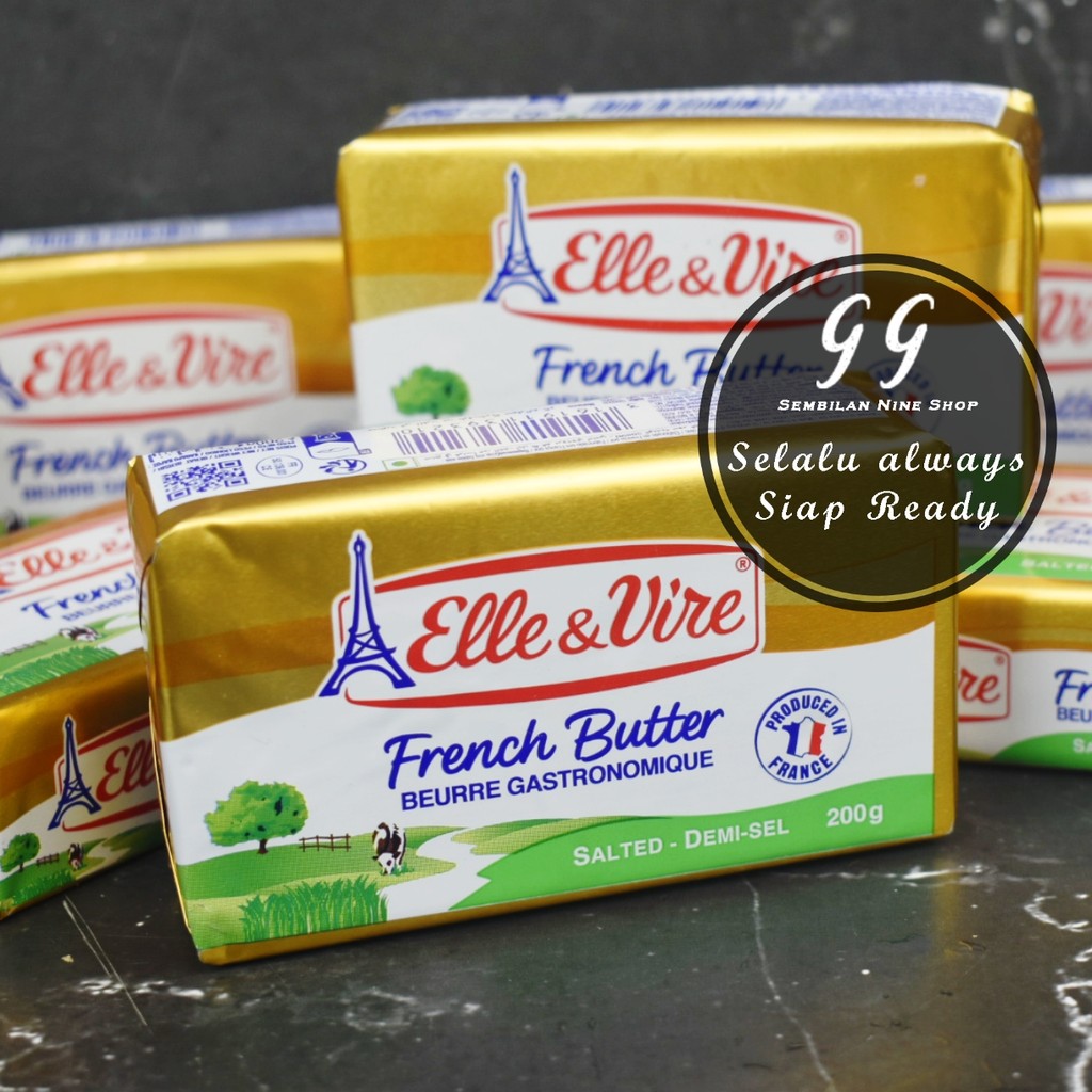 

ELLE & VIRE SALTED Butter 200 Gram Mentega Asin ElleVire Elle n Vire