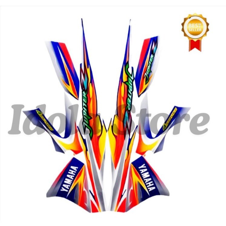Striping Stiker Yamaha Jupiter Z Burhan 2005 Biru Kuning List Body Yamaha Jupiter Z Burhan 2005