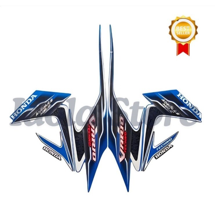 Stiker Striping Honda Vario Techno 2010 110 Biru Hitam List Stiker Standar Vario Techno 2010
