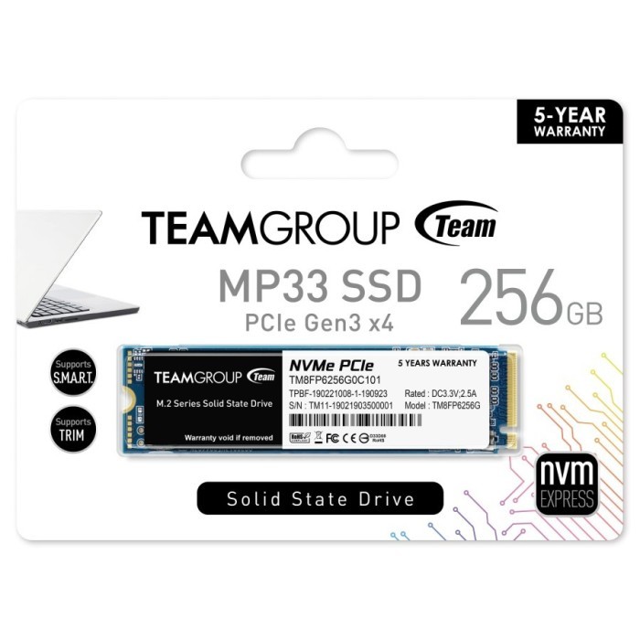 SSD TeamGroup Team Group MP33 256GB - SSD Internal M.2 NVMe PCIe Gen3