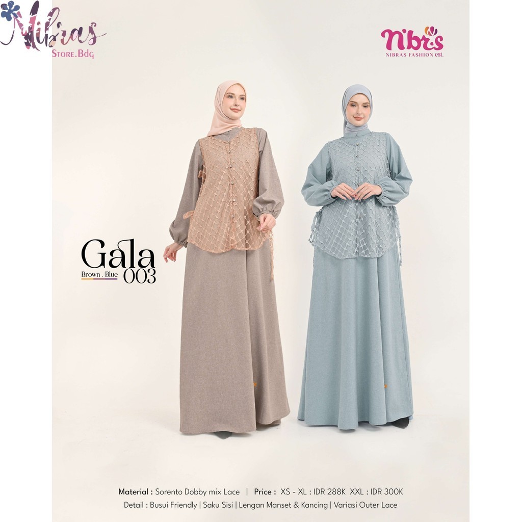 Nibras Store Bandung Gala 003 Pakaian Muslimah Gamis Casual by Nibras Original Branded Berkualitas